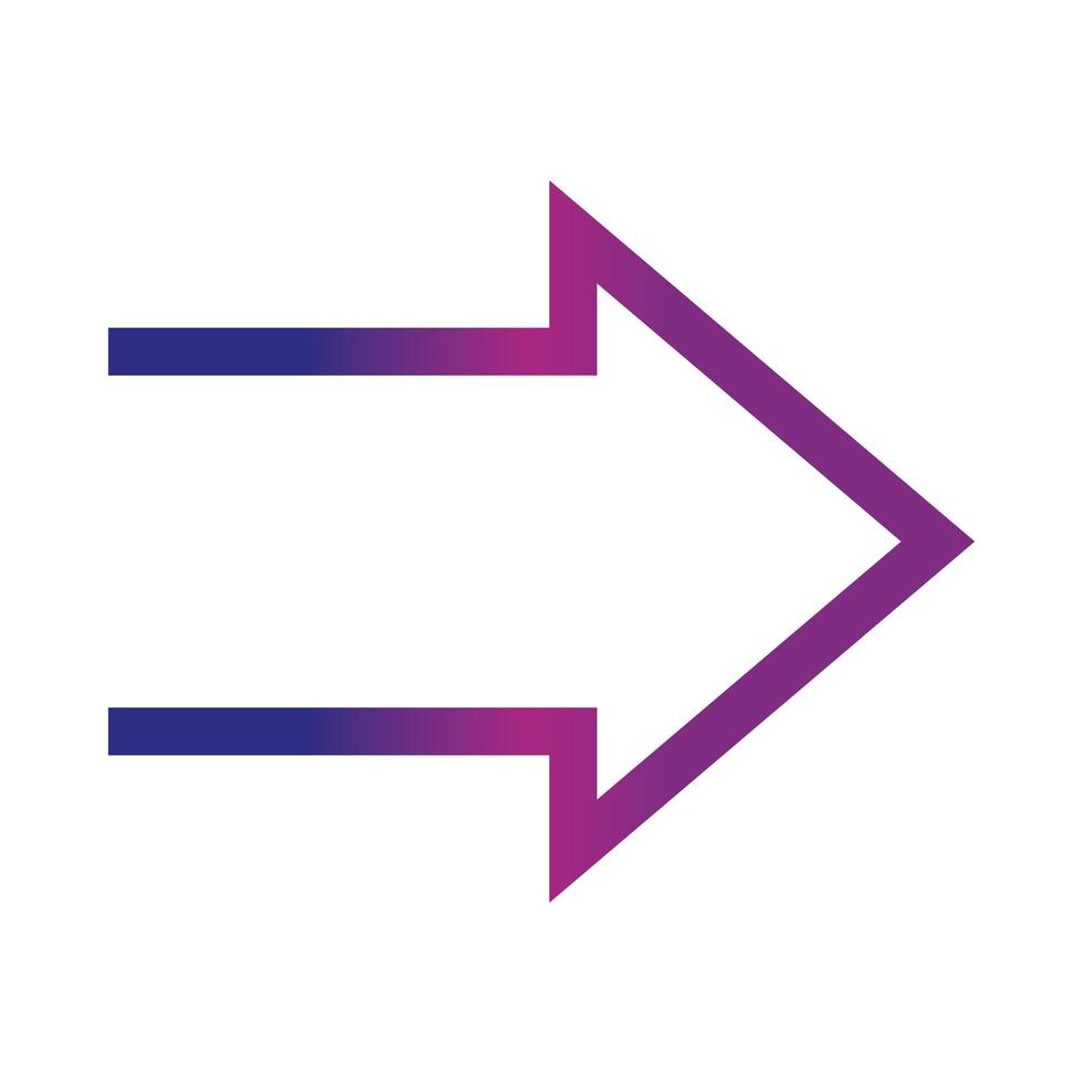 arrow direction related icon right pointed orientation gradient style vector