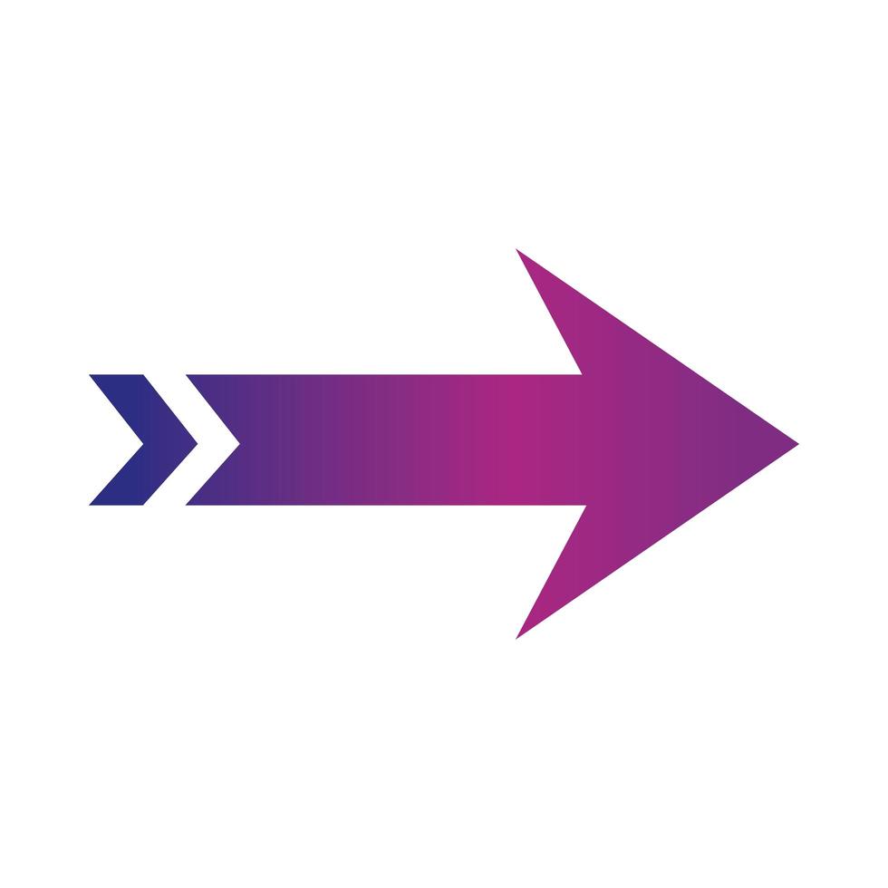 arrow direction related icon right pointed orientation gradient style vector