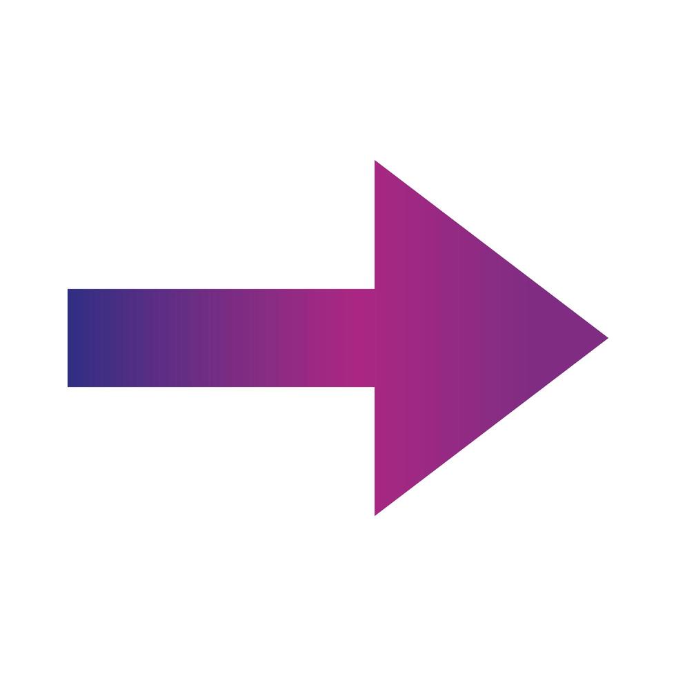 arrow direction related icon right pointed orientation gradient style vector