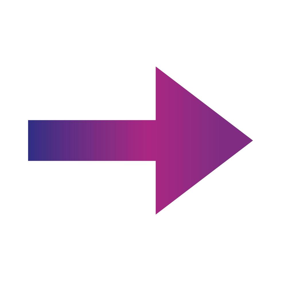 arrow direction related icon right pointed orientation gradient style vector