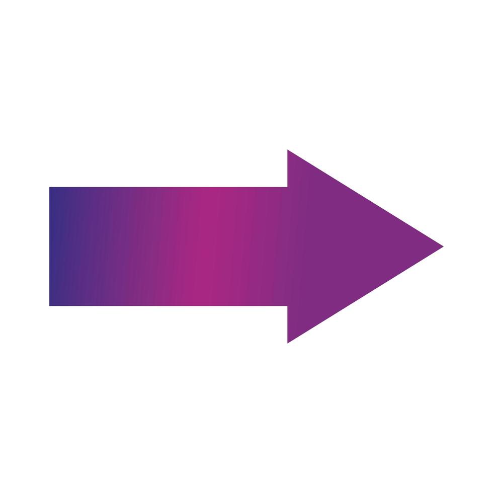 arrow direction related icon right pointed orientation gradient style vector