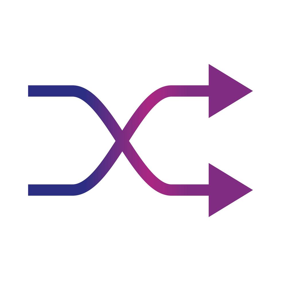 arrow shuffle refresh gradient style icon vector