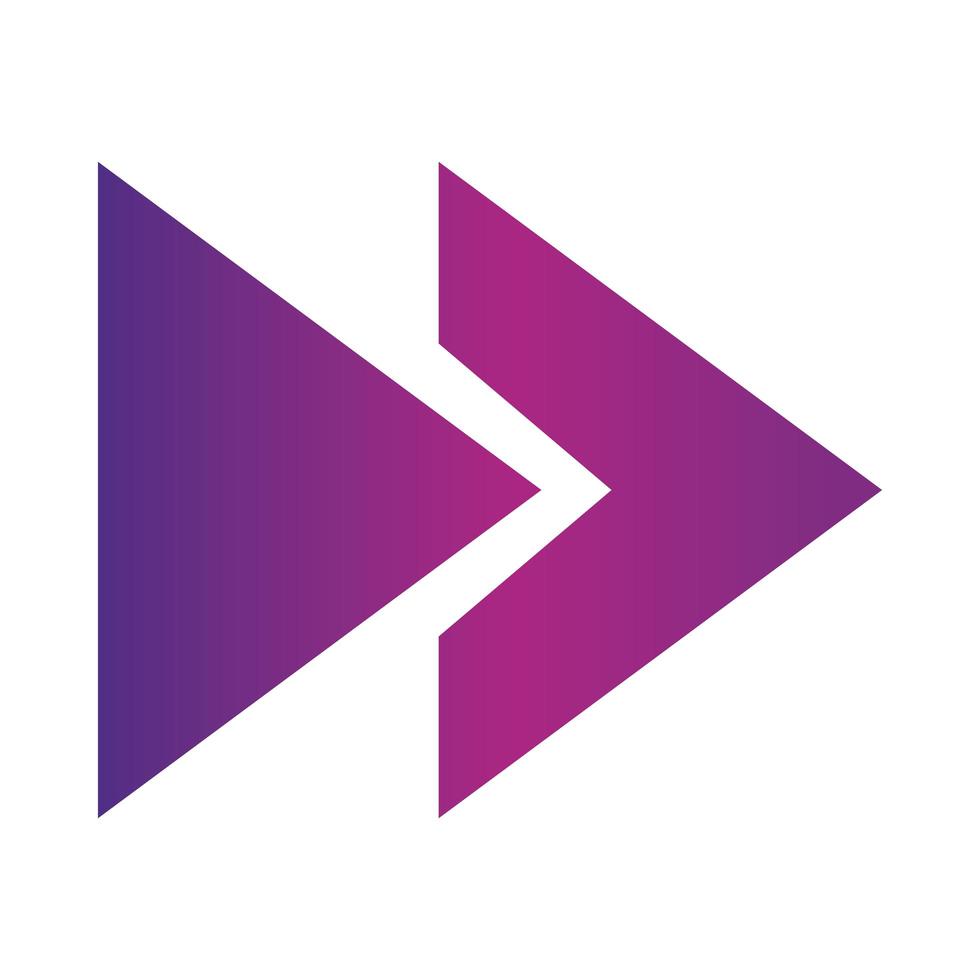 double right arrows direction forward digital button gradient style icon vector