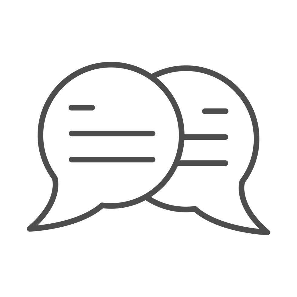 speech bubble message sms chat line style icon vector