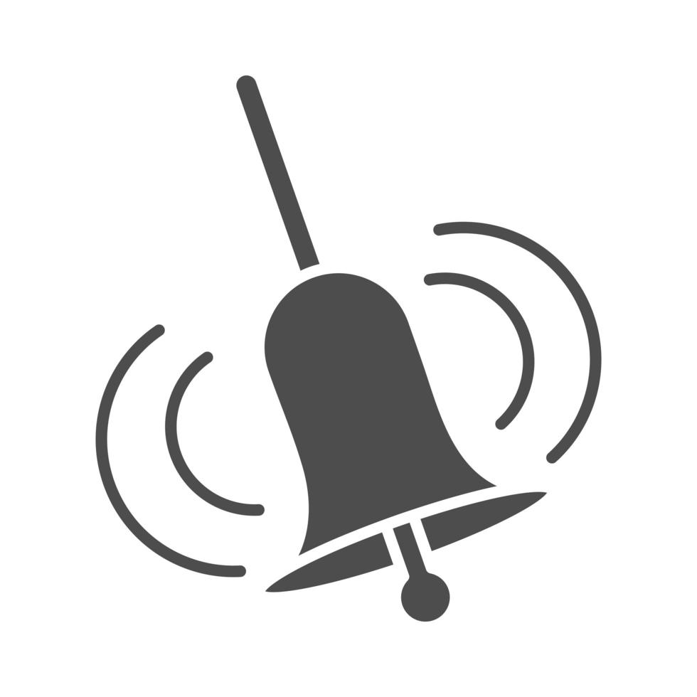 bell sound alert alarm silhouette style icon vector