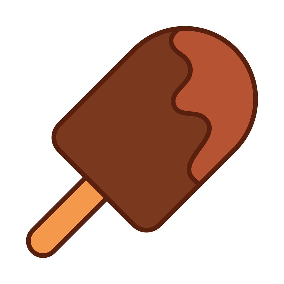 fast food ice cream in stick dinner and menu tasty meal and unhealthy line and fill icon vector