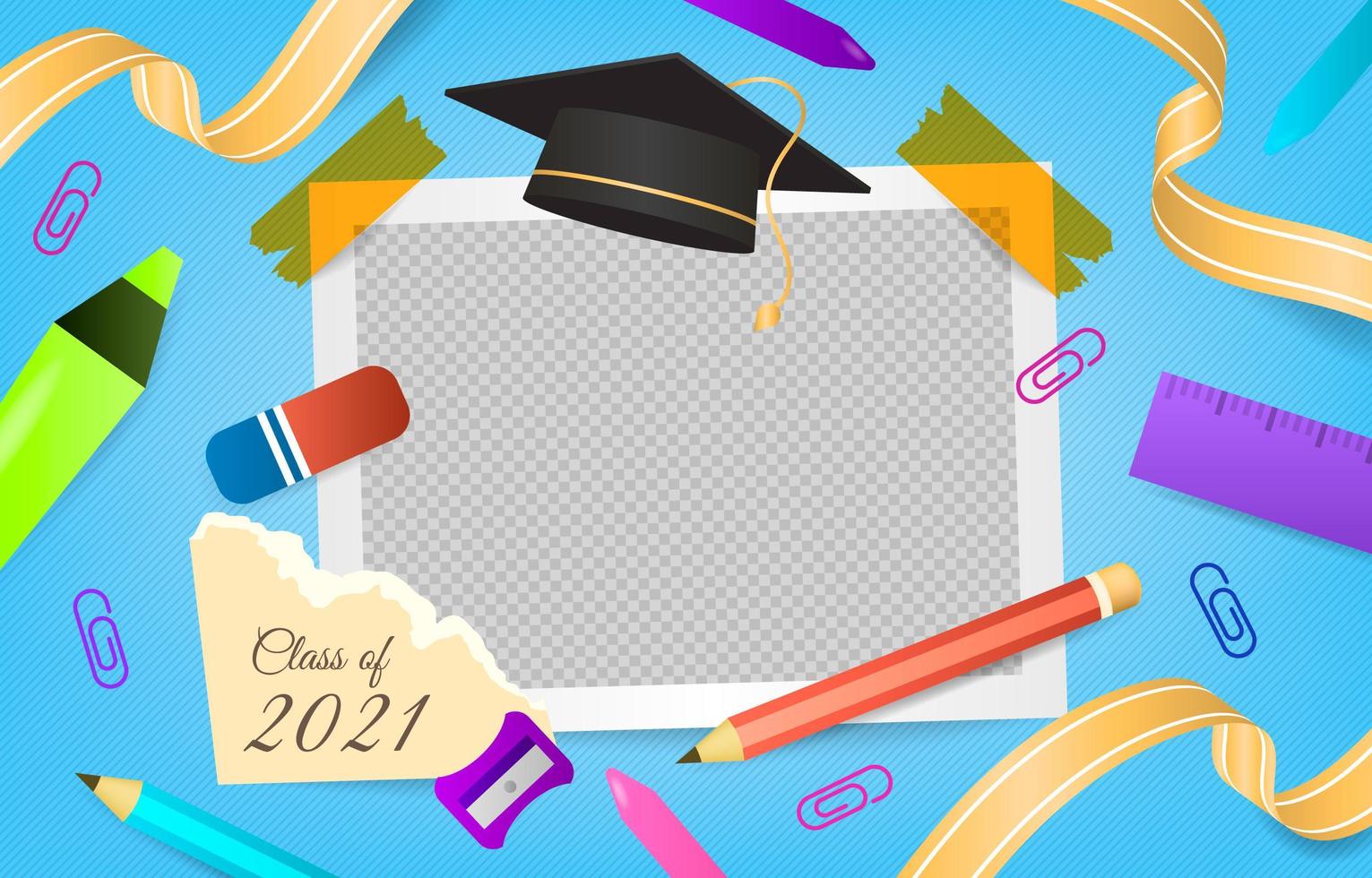 fondo de marco de fotos de graduación realista vector