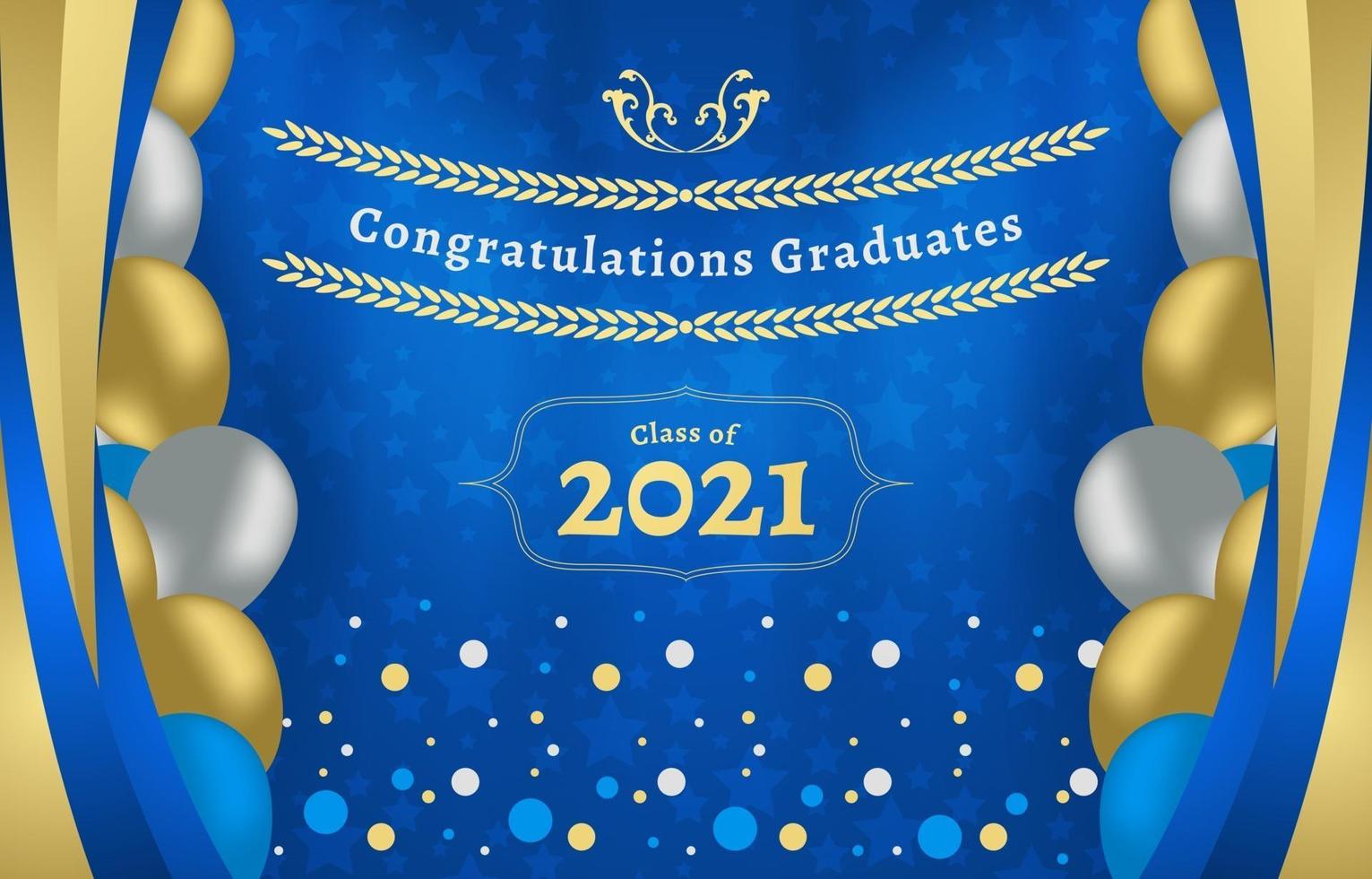 fondo de fotomatón de graduación azul y dorado vector