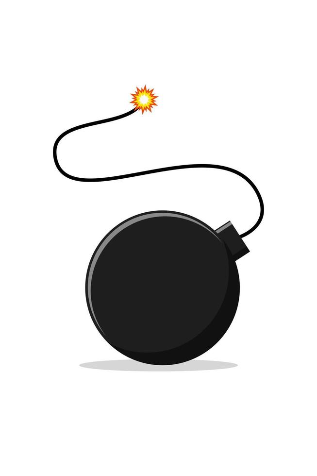 Bomb vector illustration design with burning wick