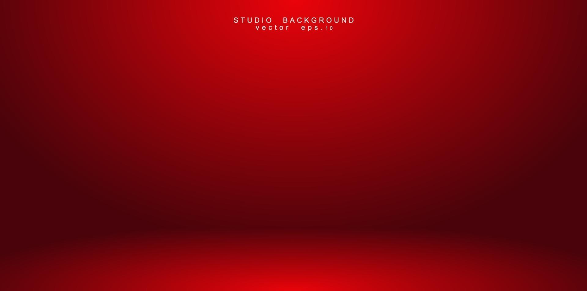 Empty red color studio room background vector