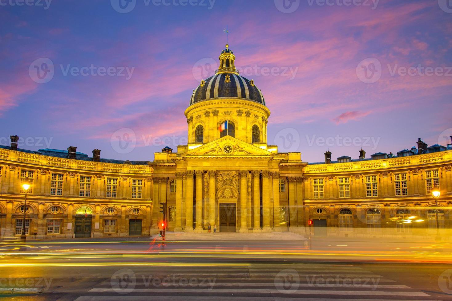 Night scene of National Residence of the Invalids in Paris photo