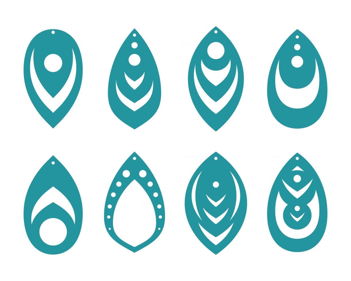 Earrings template Beautiful hanging earring designs Isolated on white background vector