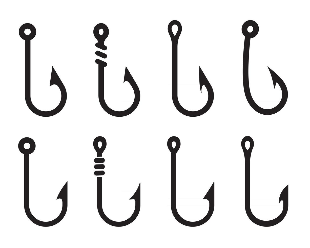 Vector Fishing Hooks For Hanging Lures isolate on white background