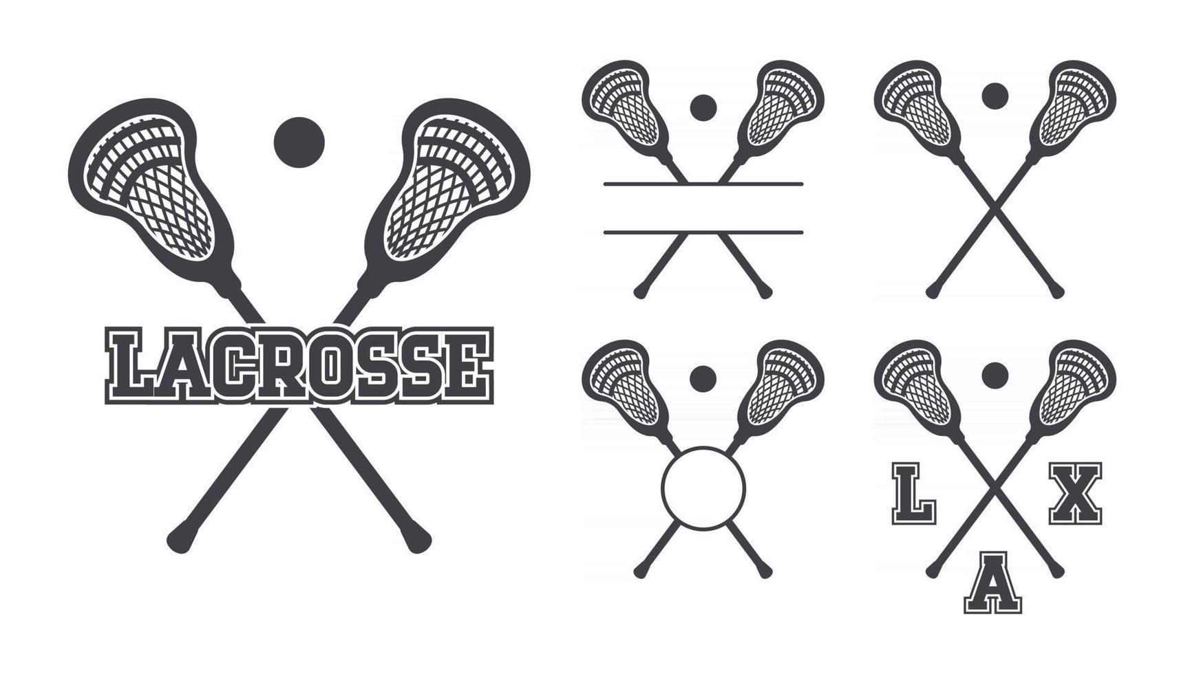 Palos de lacrosse símbolo icono ilustración vectorial monograma de lacrosse aislar sobre fondo blanco vector