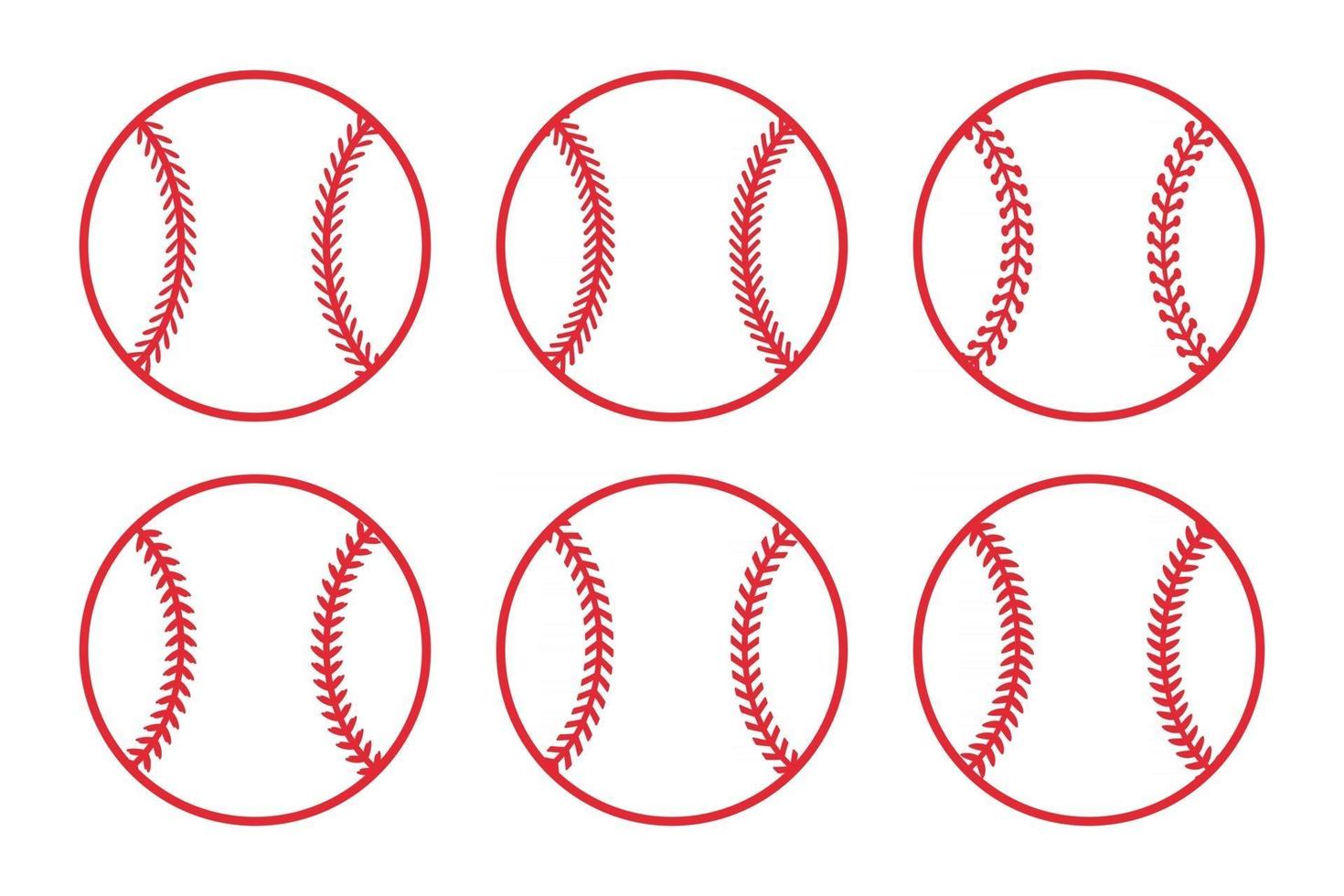 Beautiful red stitch baseball ball vector Isolated on white background