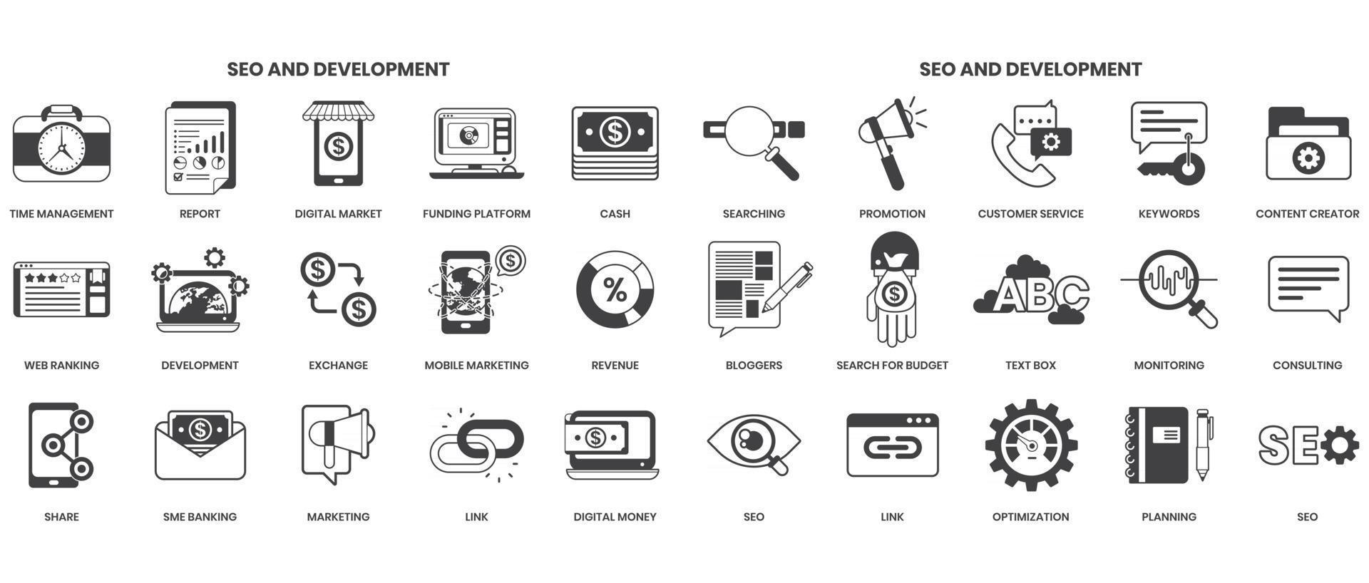 Business icons set for business vector