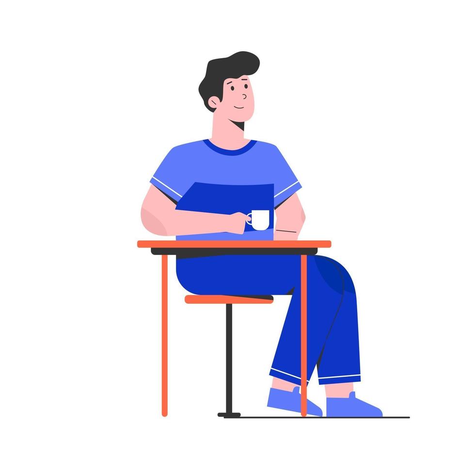 Young man with a coffe cup vector