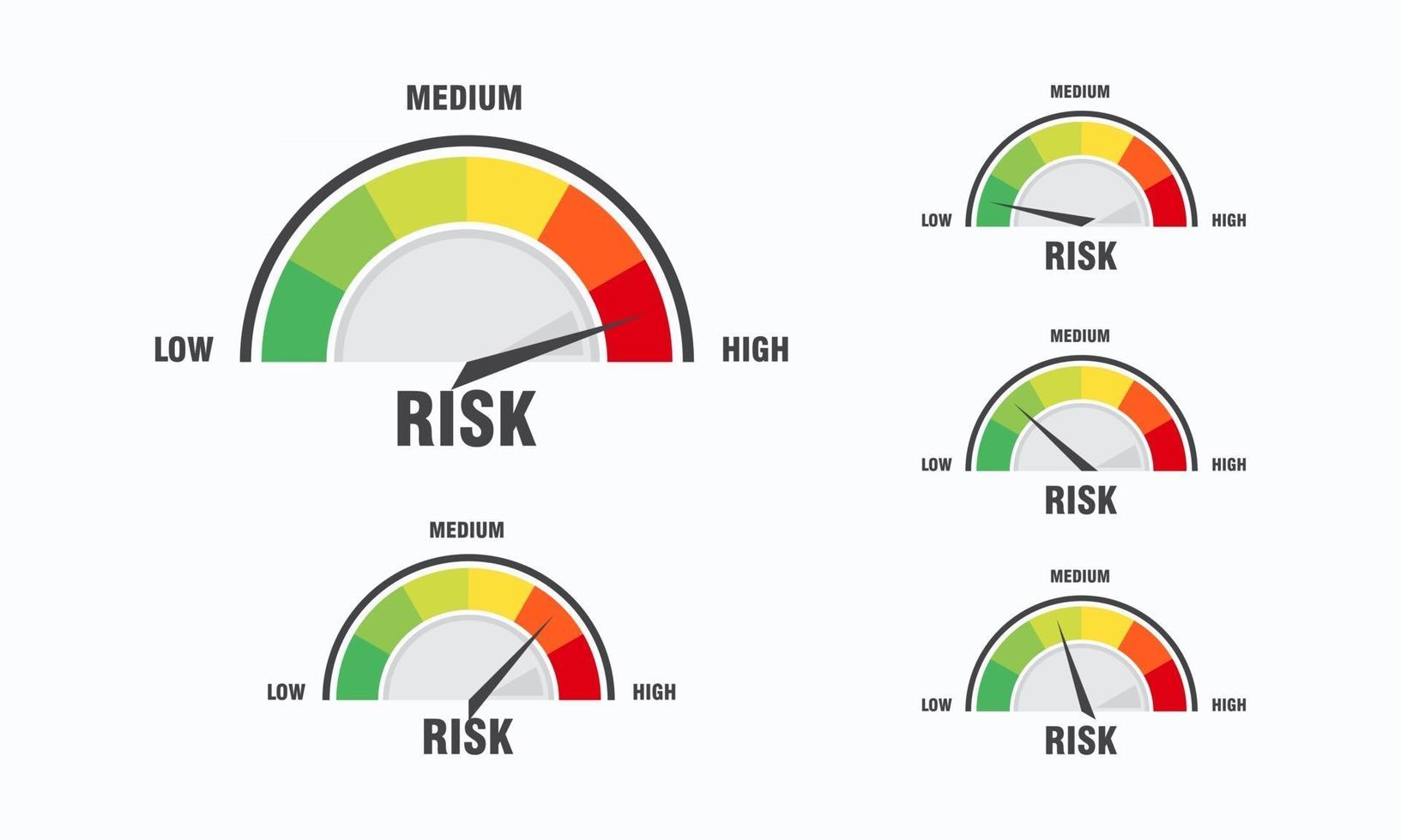 High risk concept on speedometer vector illustration Speedometer icon Colorful infographic gauge element vector