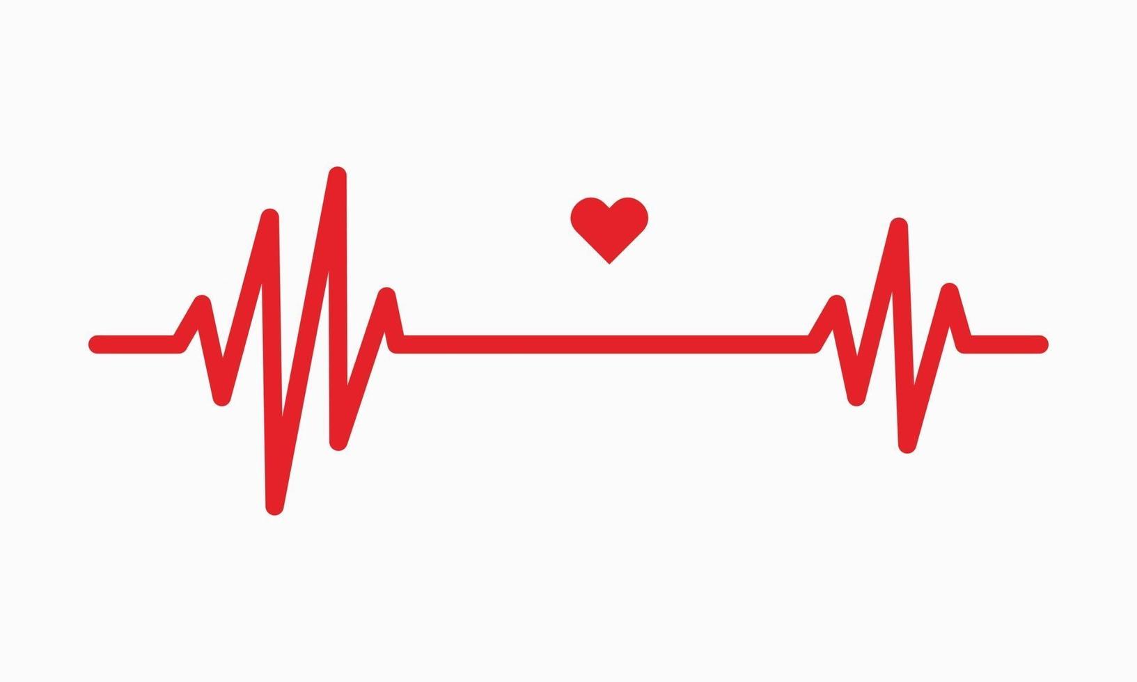 Ilustración de línea de latido del corazón ecg de seguimiento de pulso o símbolo de gráfico de cardio ekg para la ilustración de vector de análisis médico y saludable