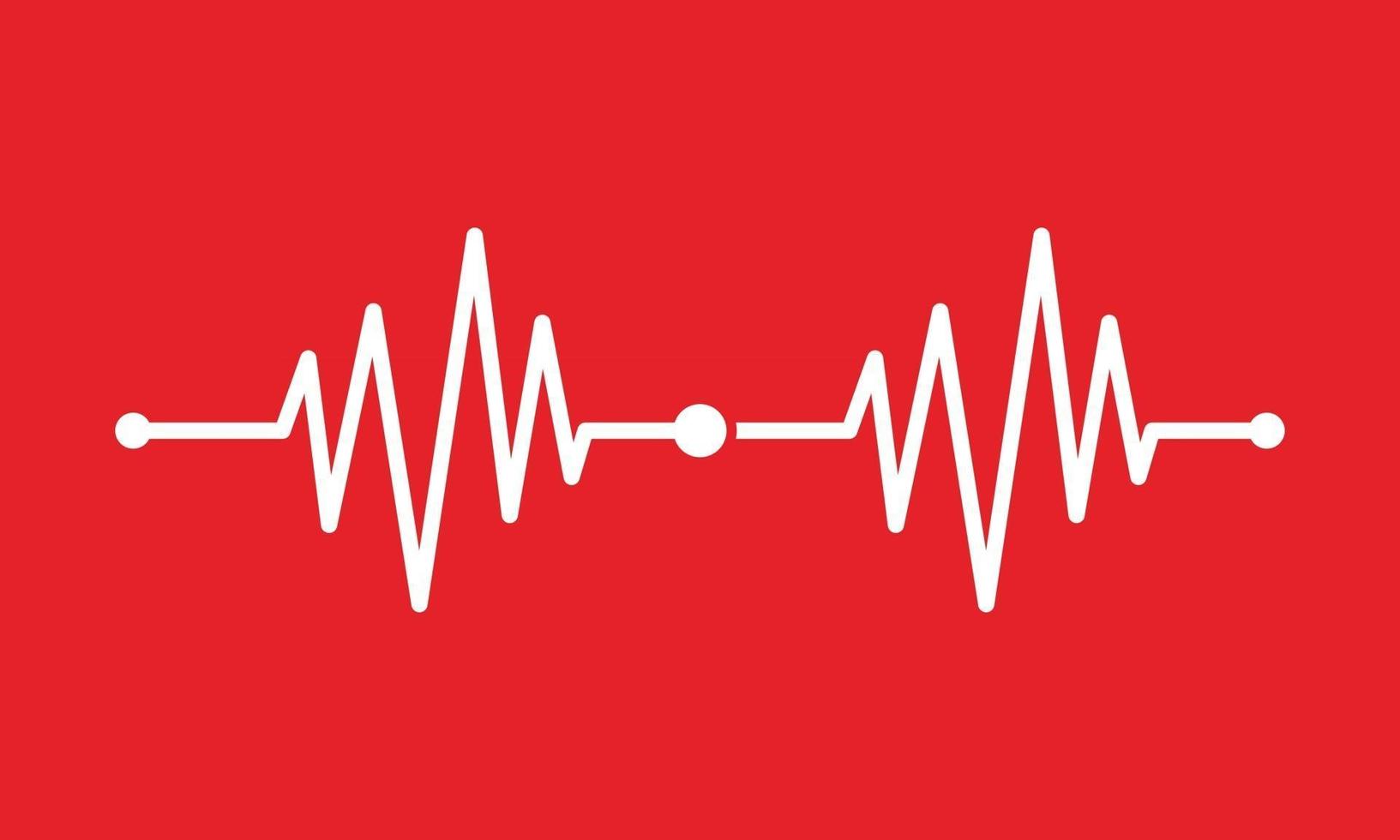 Ilustración de línea de latido del corazón ecg de seguimiento de pulso o símbolo de gráfico de cardio ekg para la ilustración de vector de análisis médico y saludable