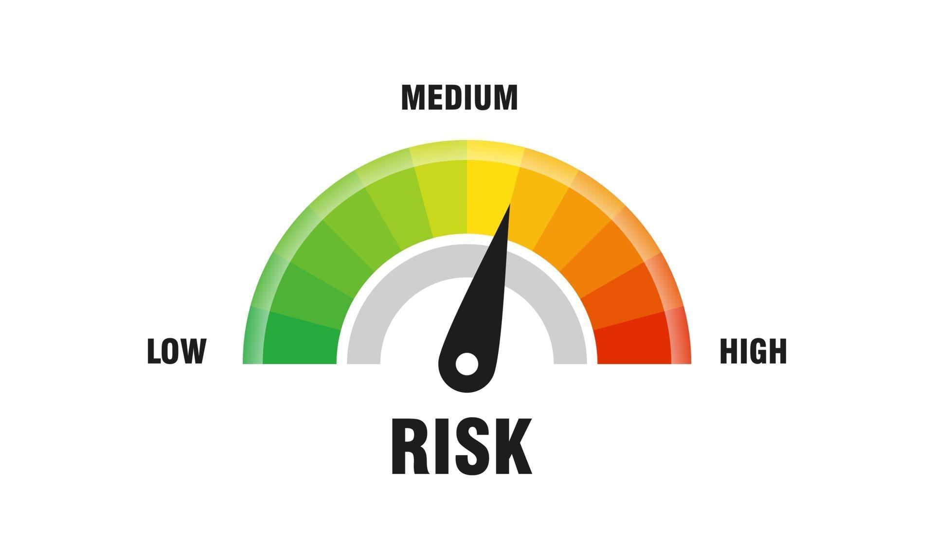 concepto de alto riesgo en la ilustración de vector de velocímetro