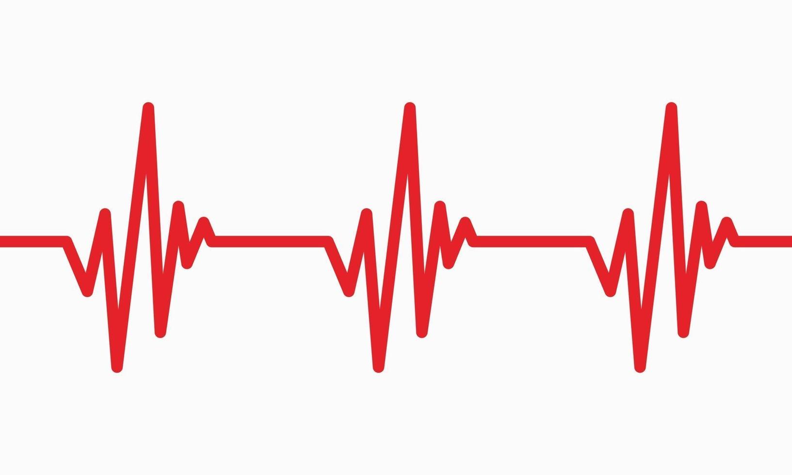 Ilustración de línea de latido del corazón ecg de seguimiento de pulso o símbolo de gráfico de cardio ekg para la ilustración de vector de análisis médico y saludable