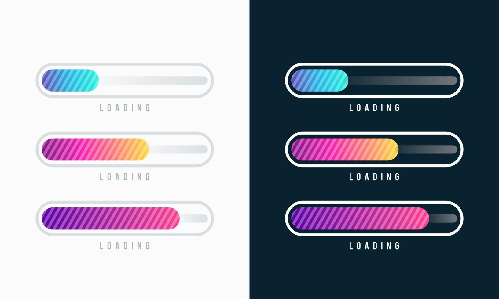 set of Loading bar vector illustration Progress visualization Loading status collection Web design elements Loading Infographic vector template