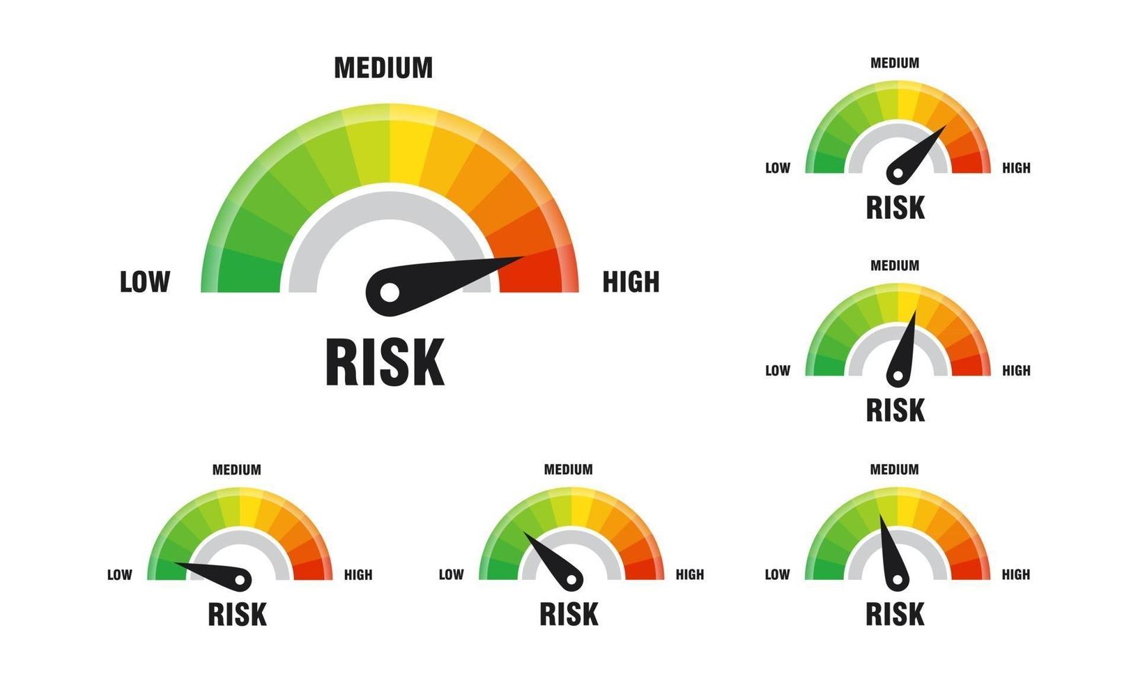 High risk concept on speedometer vector illustration Speedometer icon Colorful infographic gauge element vector