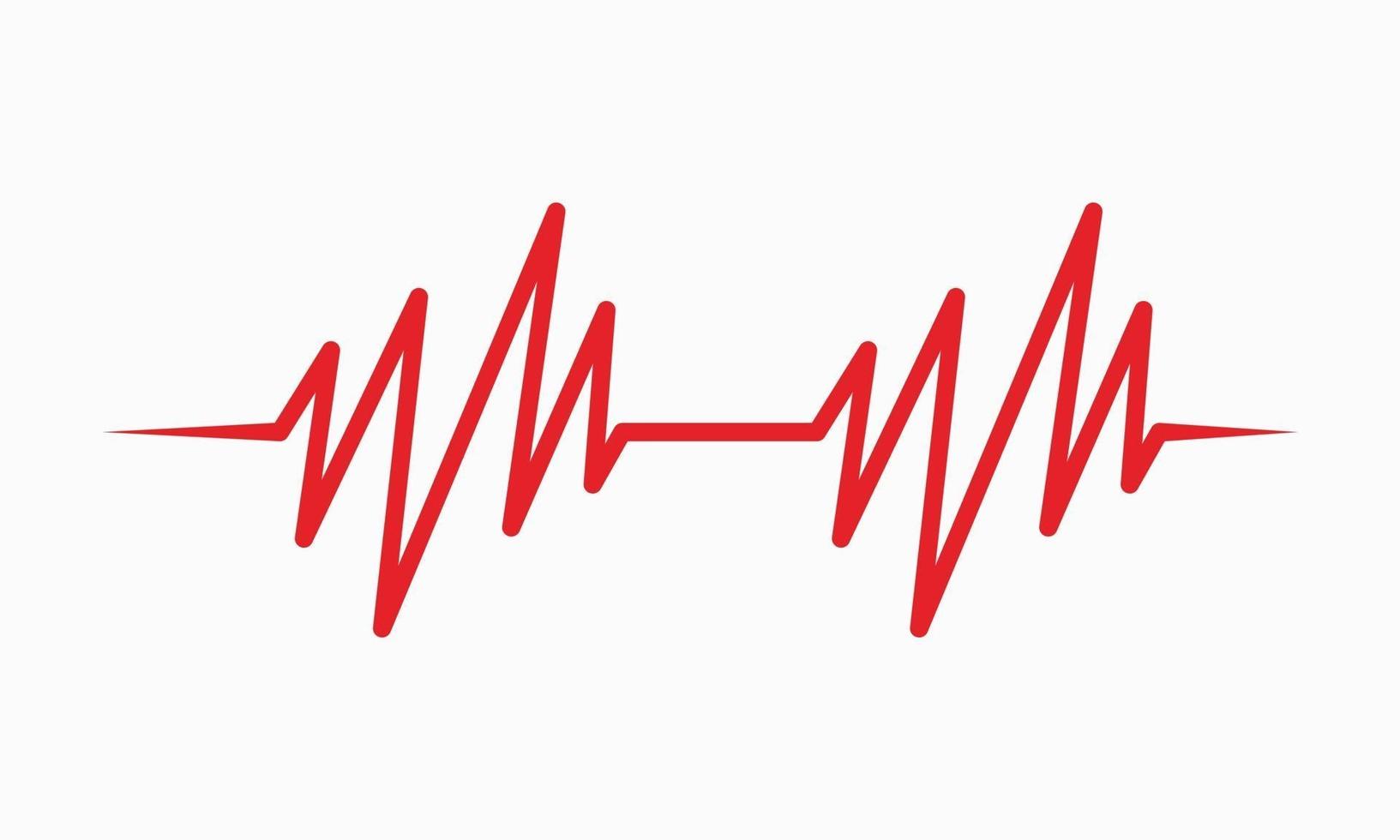 Ilustración de línea de latido del corazón ecg de seguimiento de pulso o símbolo de gráfico de cardio ekg para la ilustración de vector de análisis médico y saludable