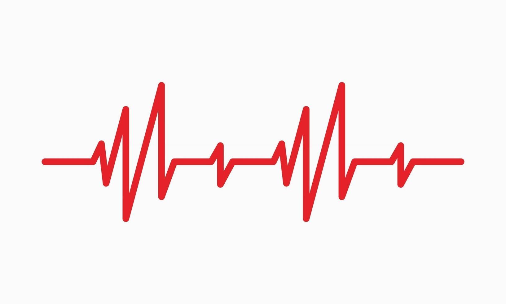 Ilustración de línea de latido del corazón ecg de seguimiento de pulso o símbolo de gráfico de cardio ekg para la ilustración de vector de análisis médico y saludable