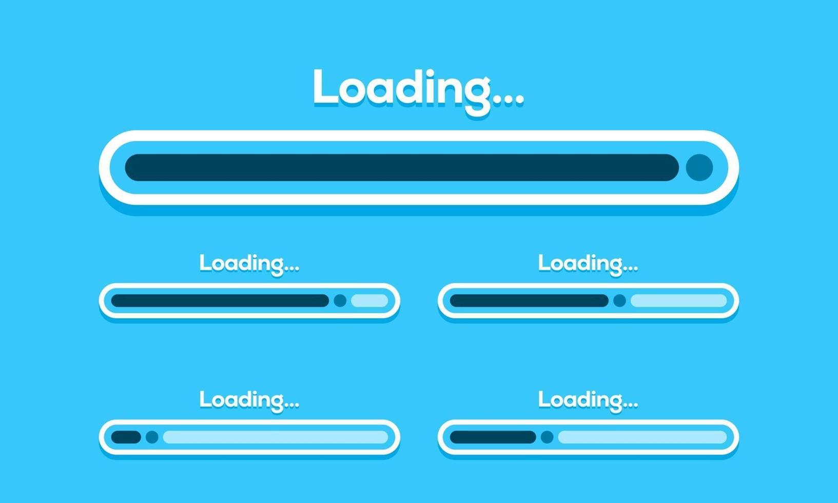 set of Loading bar vector illustration Progress visualization Loading status collection Web design elements Loading Infographic vector template