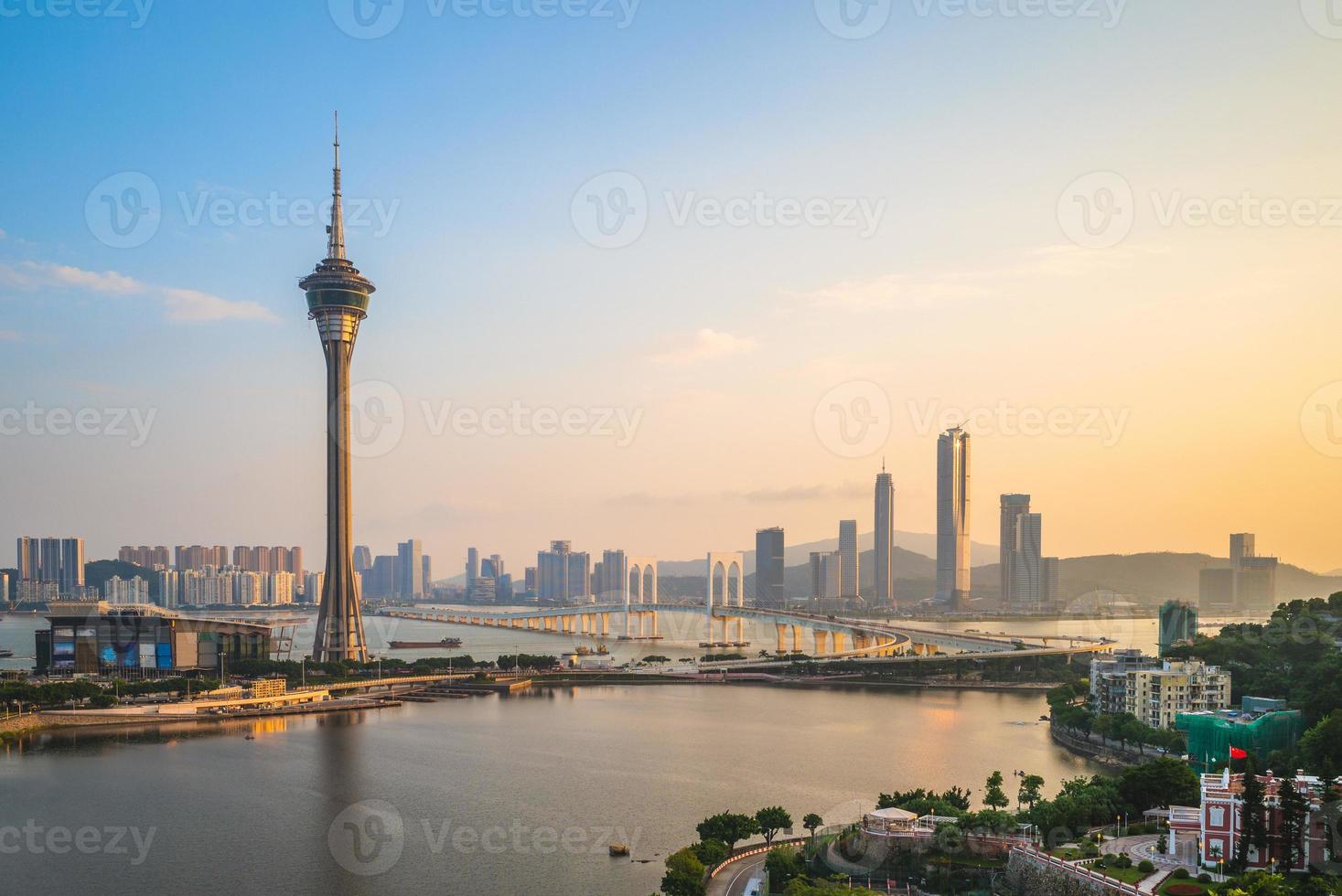 Scenery of Macau at West Bay Lake in China photo