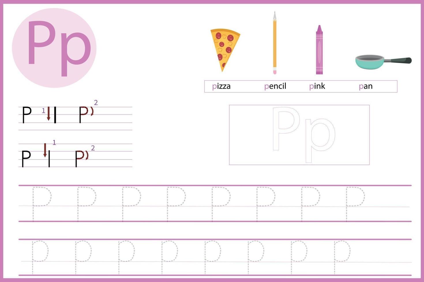 learn the letter P vector