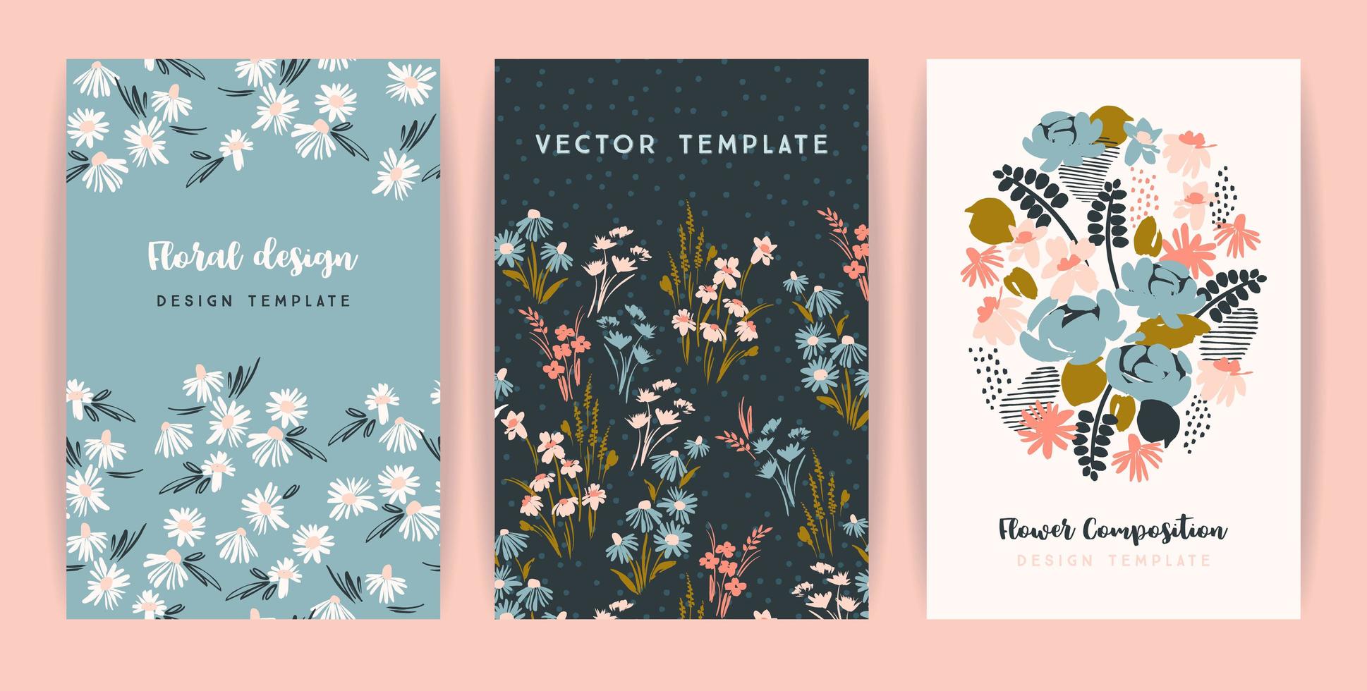 conjunto de diseño floral vector