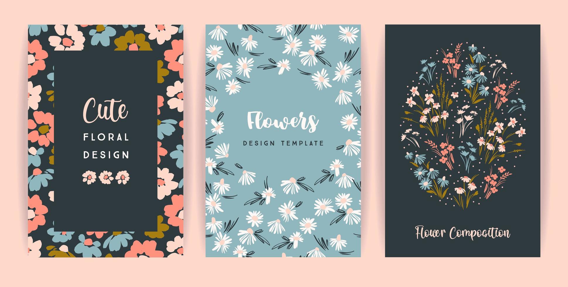 conjunto de diseño floral vector