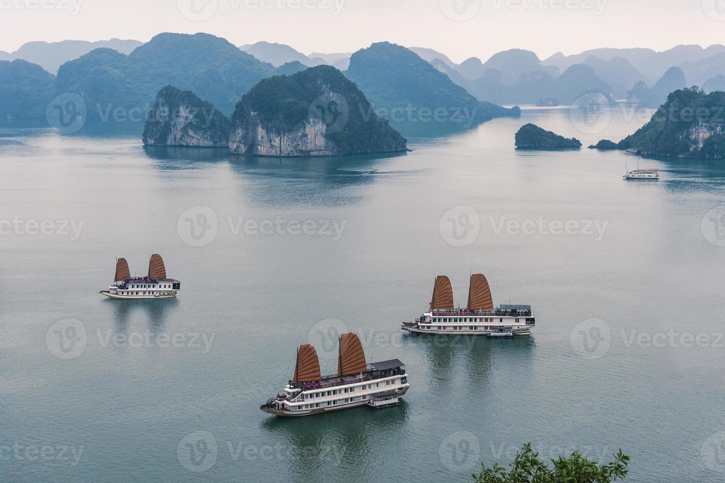 bahía de halong o bahía de ha long en vietnam foto