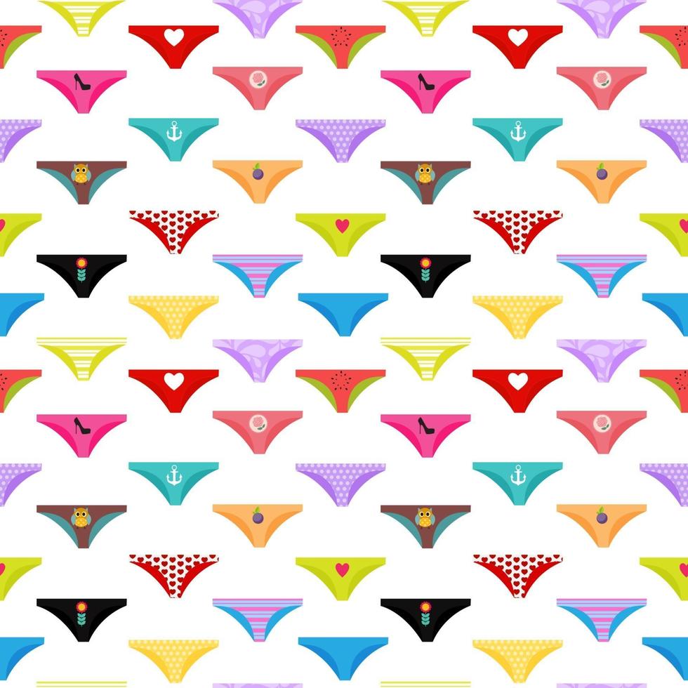 Multicolored Briefs Pants Collection Seamless Pattern Background vector