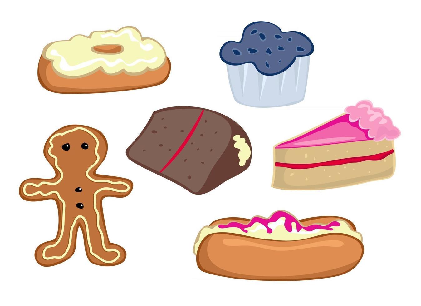 Tasty Pastries and Cakes vector