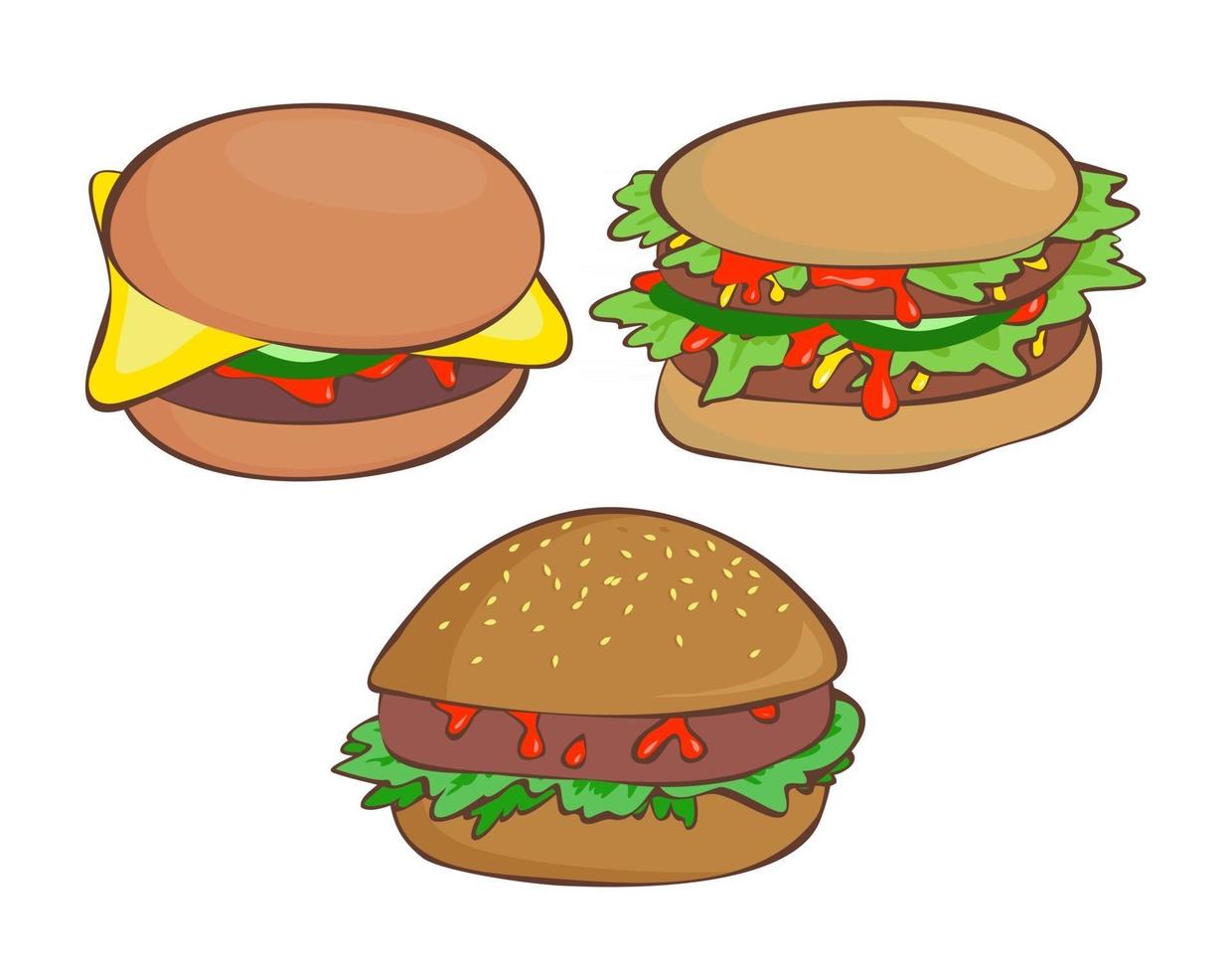 Tasty Ketchup Salad Burger vector