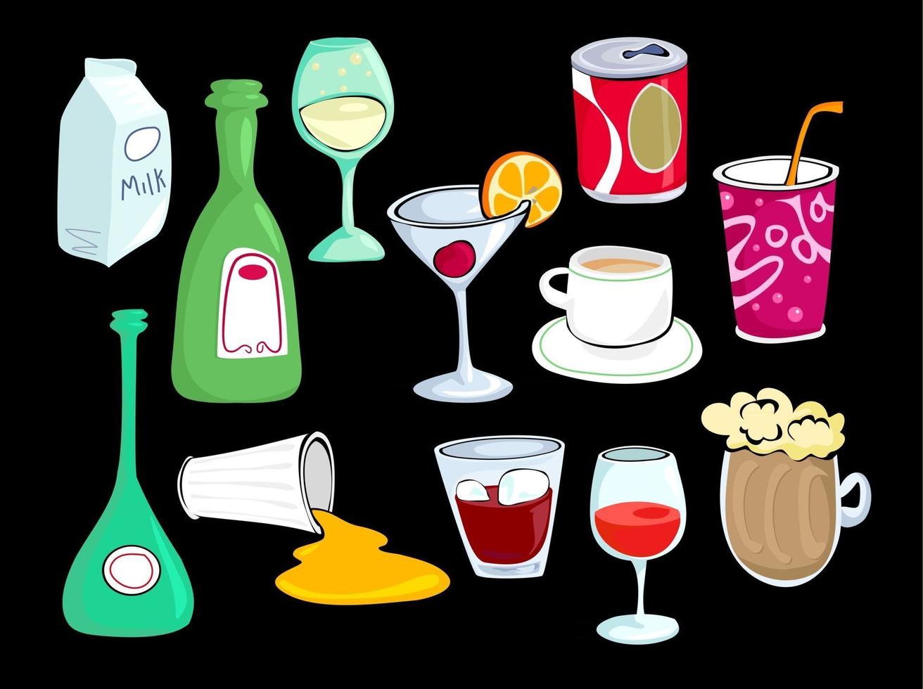 Tasty Beverage Collection vector