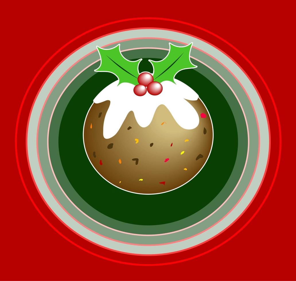 Tasty Christmas Pudding vector