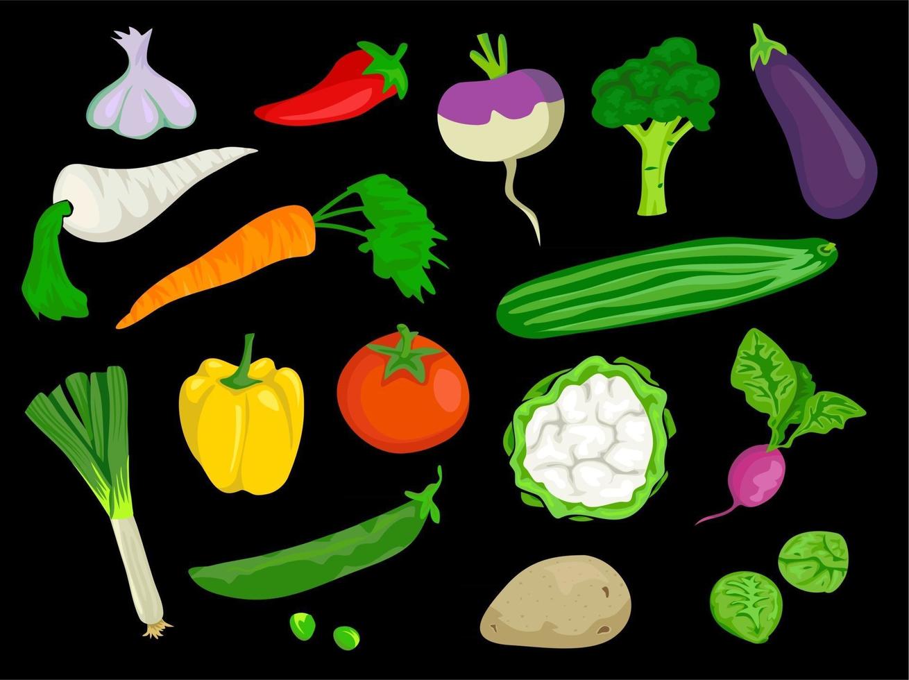 colección de vegetales mixtos vector