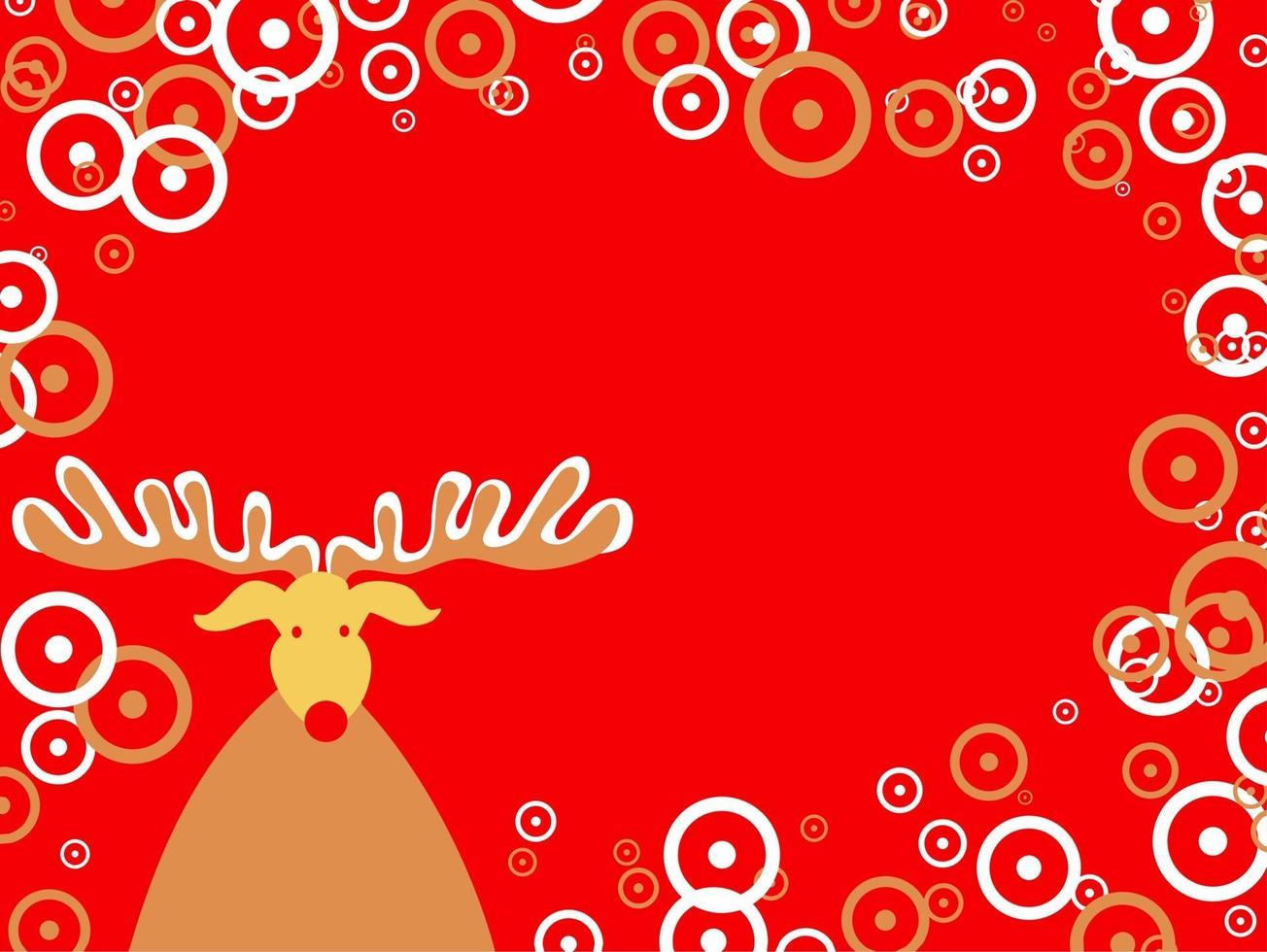 Festive Christmas Retro Reindeer Border vector