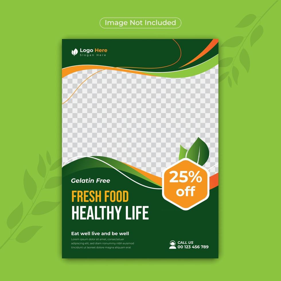 PrintFresh organic vegetable flyer template design vector