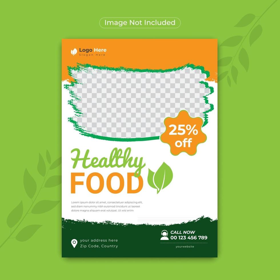 Modern Style Creative Green Healthy Food Restaurant vector