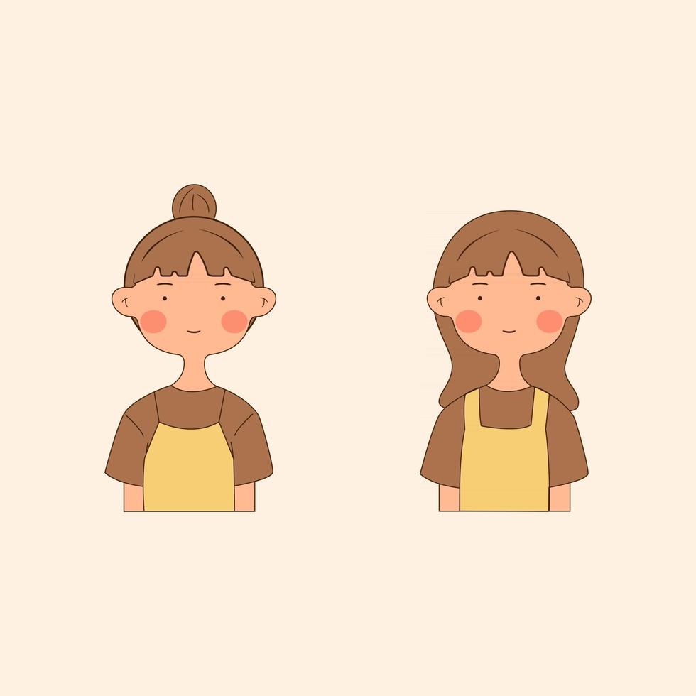 Collection Of Cute Girls vector