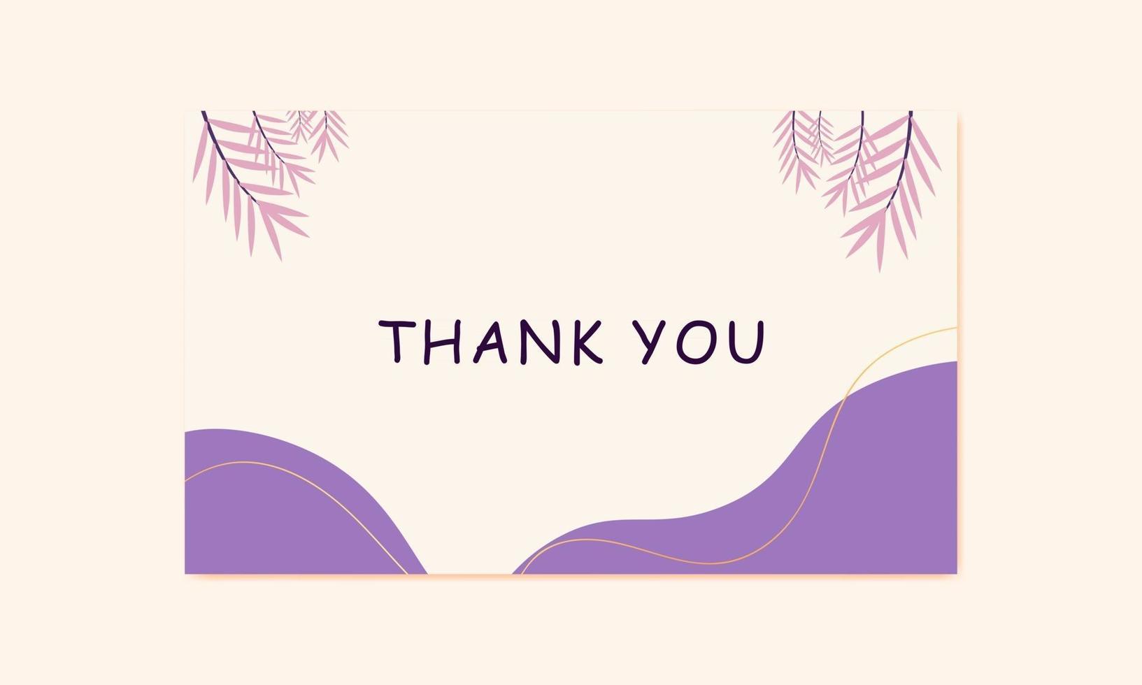 Purple Thankyou Card Template vector