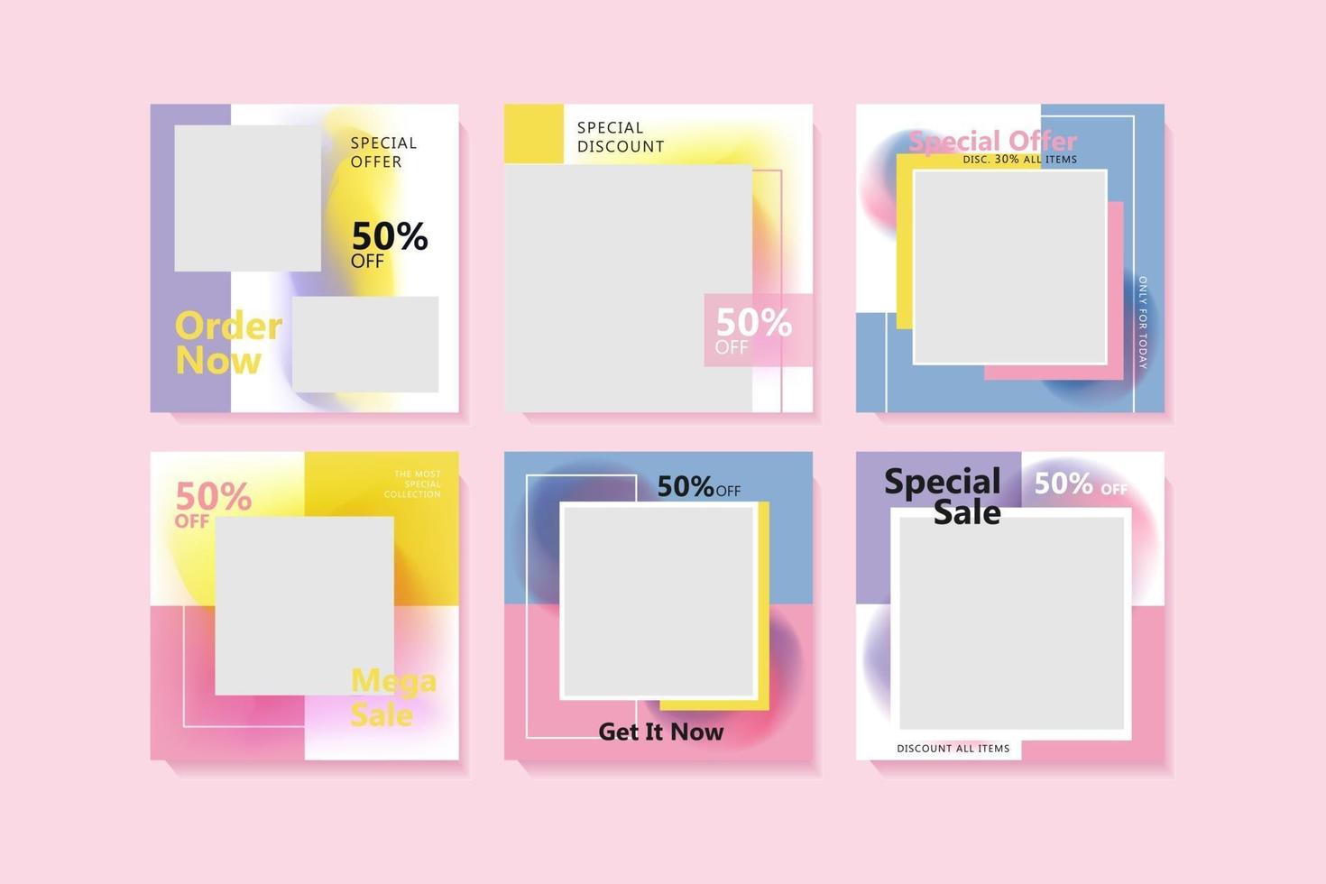 Social Media Post Template colorful vector