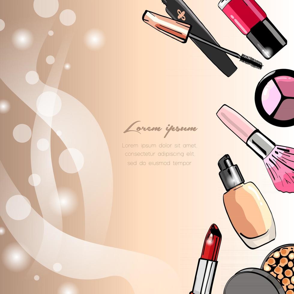 Cosmetic background template vector