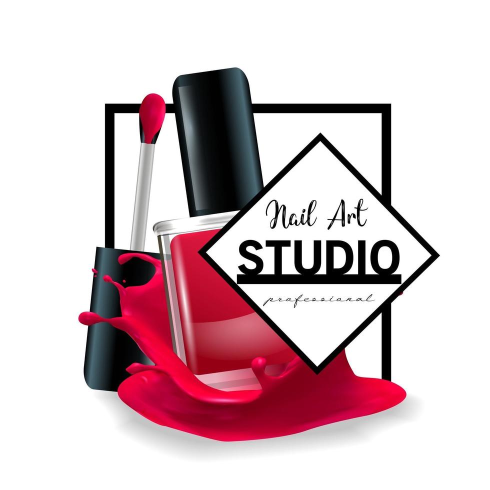 Nail Art studio logo design template vector
